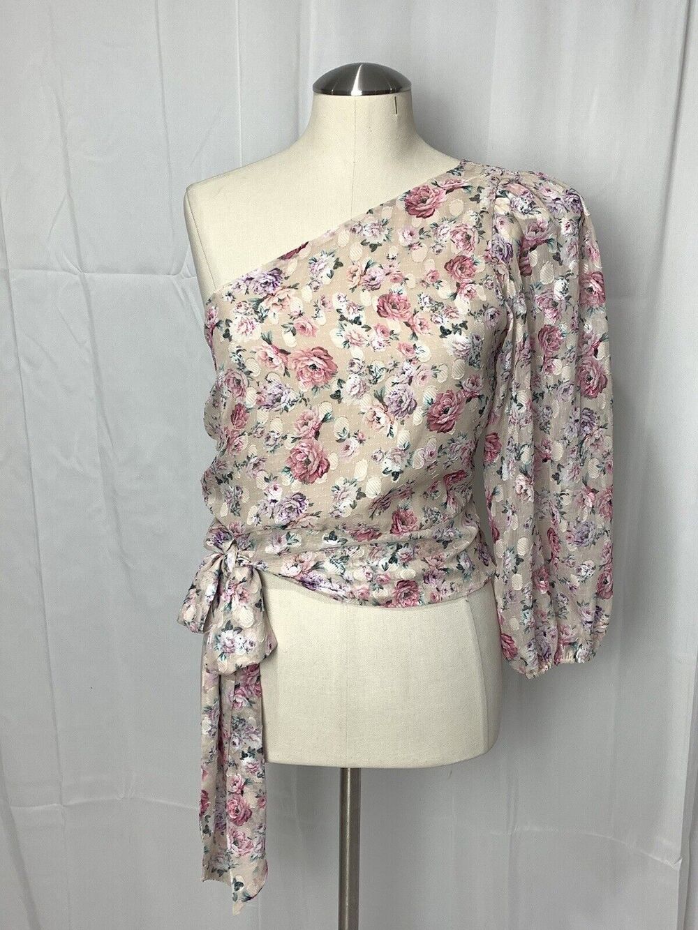 NWT EXPRESS Floral One Shoulder Top Size S  Coquette Cottage Feminine